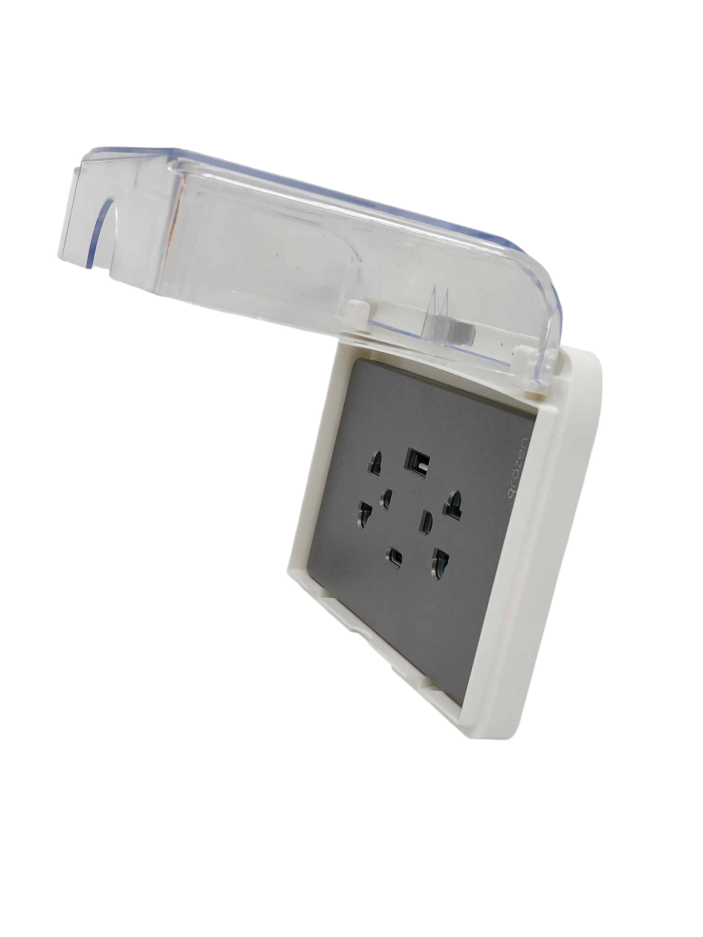 Grazen Weatherproof Plate Cover with Duplex Universal Outlet with Ground 16A 220V with USB-A and USB-C 2100mAh 5VDC