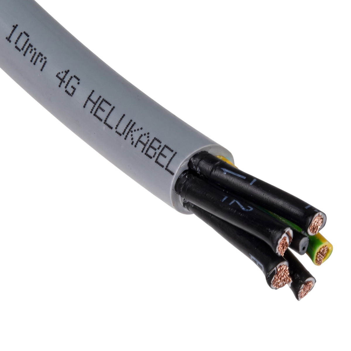 Helukabel Control Cable 10mm 8 AWG 3G or 4G 300V/500V Oil / Chemical Resistant Available in Different Lengths IEC 60228 Flame Retardant IEC60332-1-2