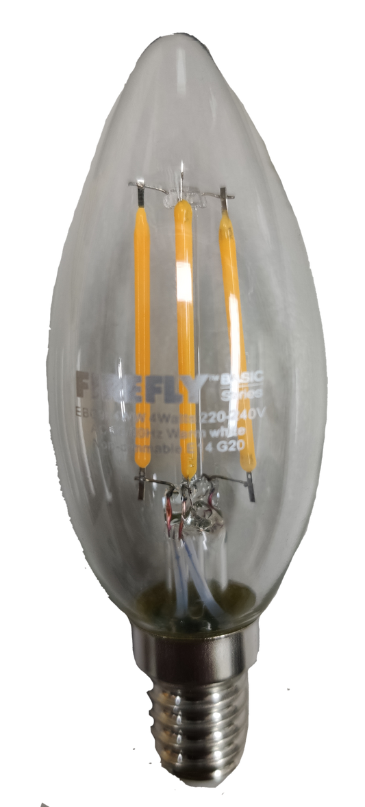 Firefly 4W LED Candle Bulb Filament Type E-14 Warm White 220V, E14 Candle