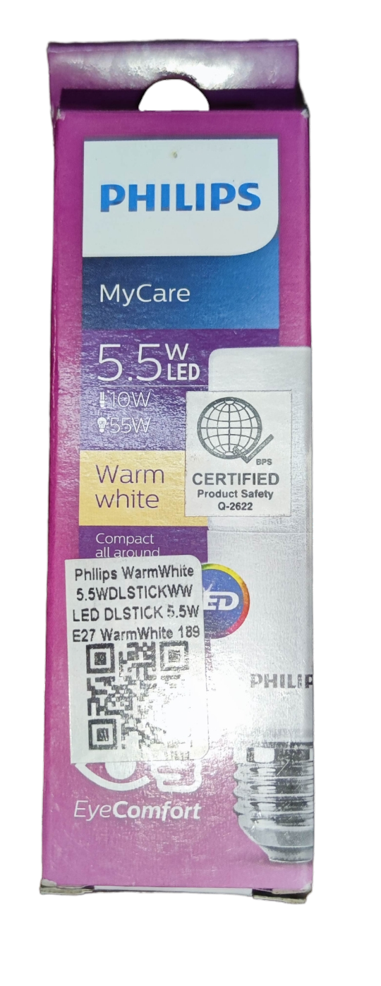 Philips 5.5W LED Stick E27 220V 3000K Warm White or Daylight Eye Comfort My Care