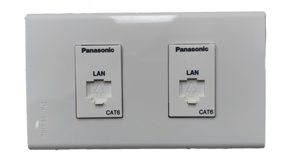 Panasonic 2 Gang Data Outlet CAT6 with Plate WEG24886 x 2pcs / WEG6802W-1