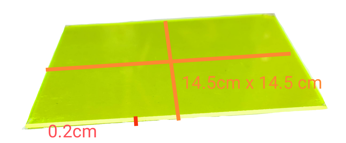Optical Filter Neon Yellow 14.5cm x 14.5cm, Acrylic Neon Yellow Filter