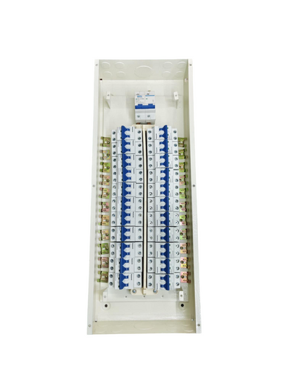Panel Board 100A 2 Pole Main Chint Miniature Circuit Breaker 22 Branches 2 Pole Panasonic for Miniature 3 Modules Metal Base