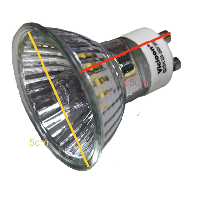 Vicloon 50W Halogen Bulb Gu10 MR16 220V , 50W 220V MR-16 Halogen Bulb GU10 Socket, Halogen Bulb for Scented Candles, Candle Warmer Bulb 50W 220V Dimmable