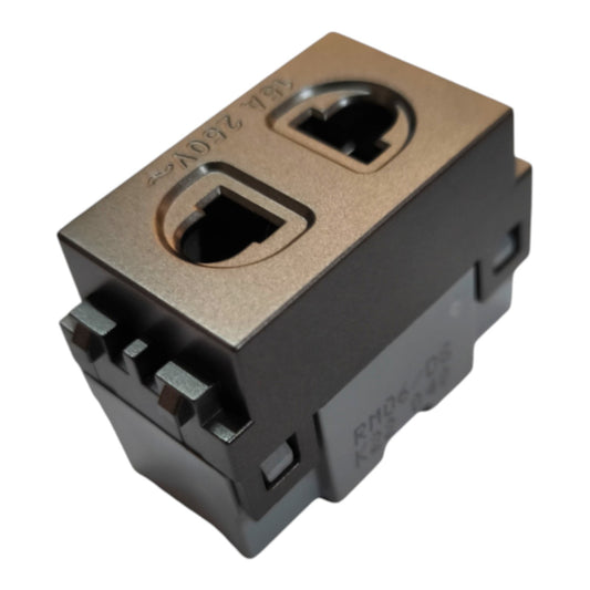 Royu Universal Outlet 15A 250V Dark Gray PLANO Series RMO6/DG