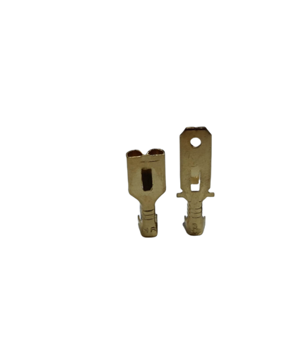 Gold 7mm spade Male and Female connectors for reliable electrical connections in various applications
