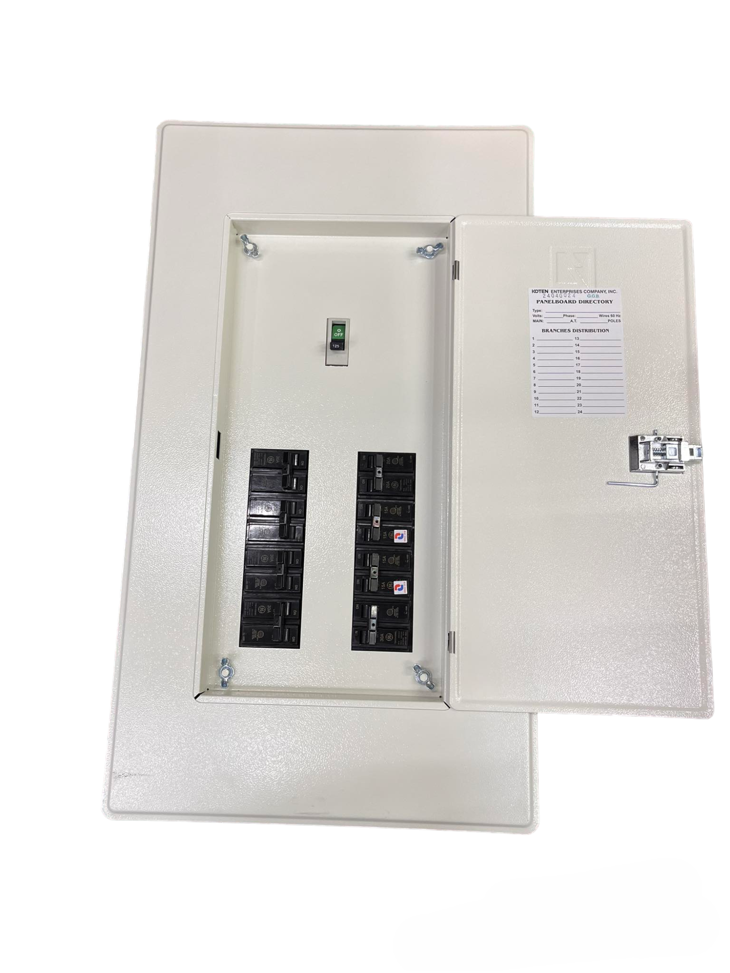 Koten GE 8 branch 2 pole electrical panel with circuit breakers and main switch for effective power distribution