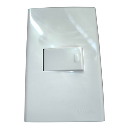 Omni 1 Gang 1 Way Switch with Plate Wide Series 16A 250V WWP-110+WWS-213