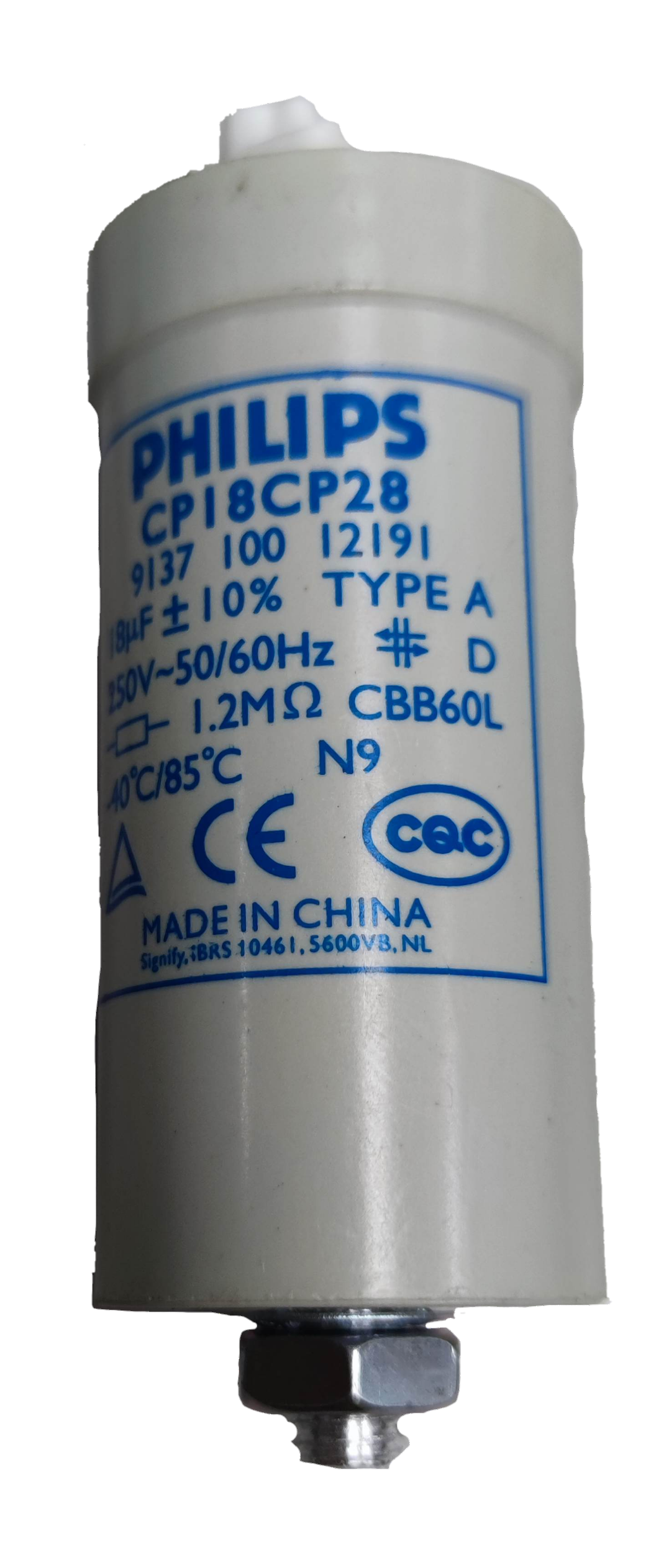 Philips Capacitor CP18CP8 18UF Lamp Capacitor 18uf