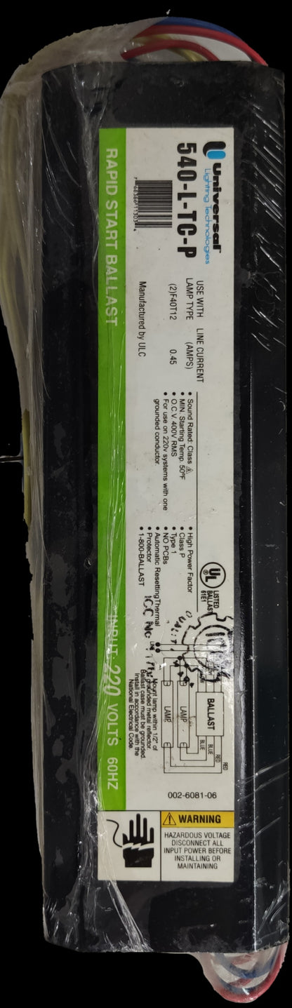 Rapid Start Ballast 2 x 40W, 2x40W 220V AC ( Universal) Classic 540-L-TC-P
