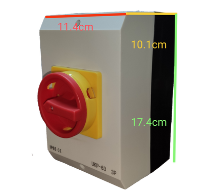 Grippes Isolator Switch 63A 3Pole 220V , Disconnect Switch 3 Pole 63A 220V,  Isolation Switch