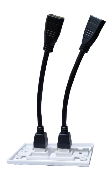 Grippes 2 Gang HDMI Outlet with Cord