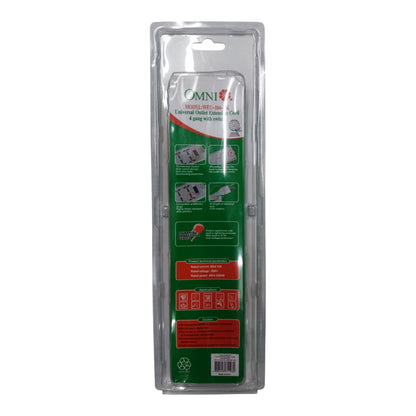 Omni 4 Gang Universal Outlet Extension Cord  with Switch 1.83 Meters Length WEU-104-PK
