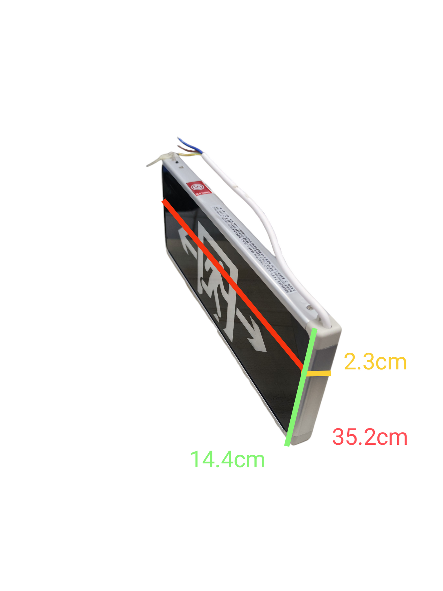 Exit Sign Left or Right Double Face Glass , Exit Running Man 220V 3W LED Green IP30 CA-BLZD-2LR0EI DF(A)