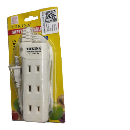 Tokina Extension Cord 3.6 Meters 3 Gang Flat Pin, 3 Meters Extension Cord 3 Socket Flat Pin Receptacle