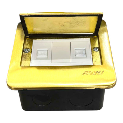 Royu Floor Outlet 2 Gang LAN Outlet Available in Gold and Silver