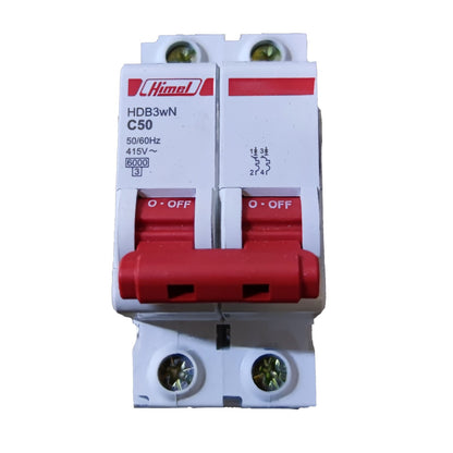 Himel 50A 2 Pole 6 KAIC 220V Miniature Circuit Breaker MCB HDB3WN2C50