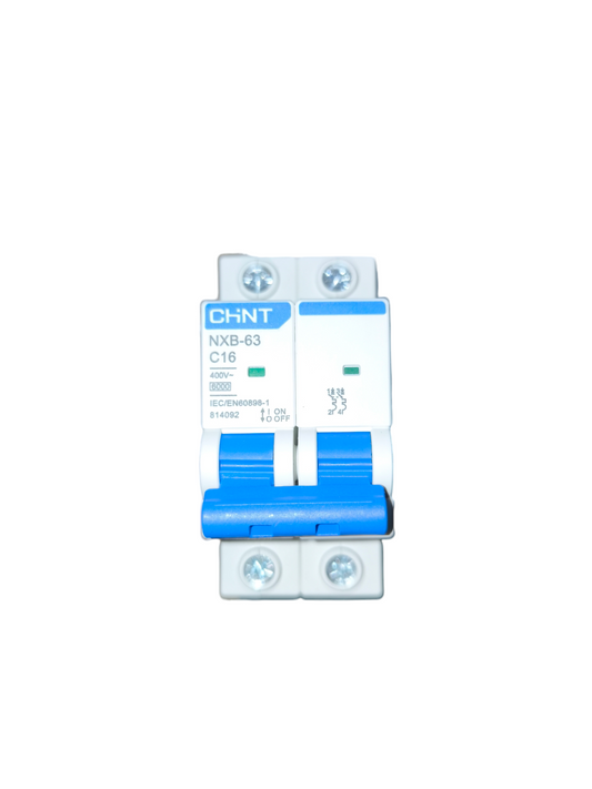 Chint 16A 2 Pole Miniature Circuit Breaker 6KAIC 220V NXB-63 C16