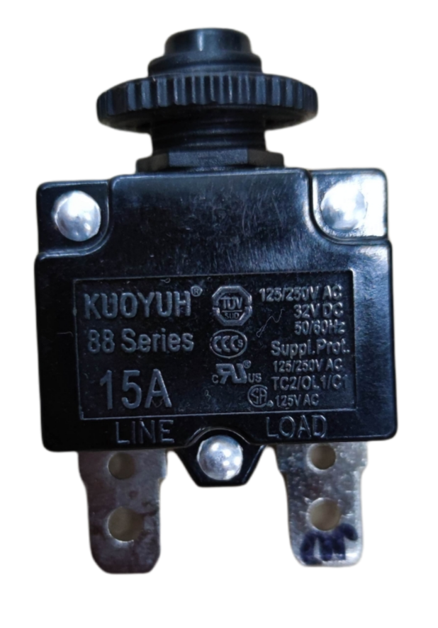 Kuoyuh Circuit Breaker 88 Series Push to Reset 15A 125V