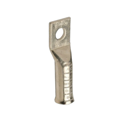A single metallic electrical terminal lug with a circular hole in the top tab, shown upright on a plain white background.