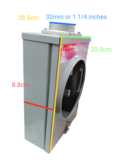 Cirtech KWH Meter Base (5 Jaws) Square Type 1 1/4 inches Hub Size Max 200A