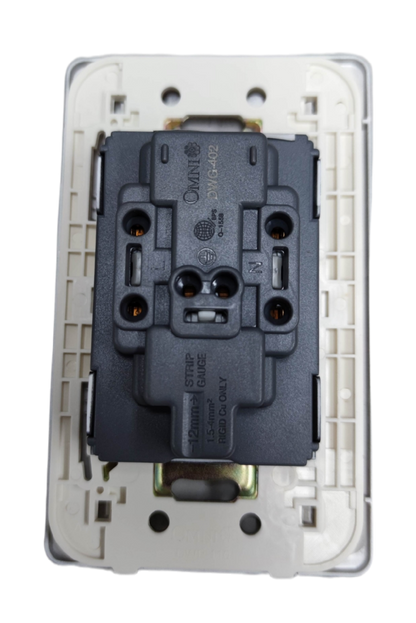 Omni Duplex Universal Outlet with Ground and Plate ( Designer Series) Graphite DWG-402G+DWP-113G 16A 250V
