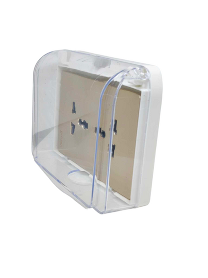 Grazen Weatherproof Plate Cover with Duplex Universal Outlet with Ground 16A 220V Available in Grey, Black, White and Gold