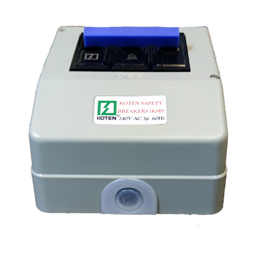 Koten 70A Circuit Breaker with Enclosure 3 Pole 3 Phase KSB ECB, MCB PVC enclosure, Circuit Breakers