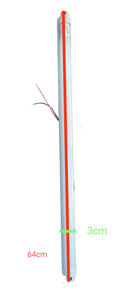 Firefly 9W double ended LED tube light 220V daylight in a 64cm length with clear casing