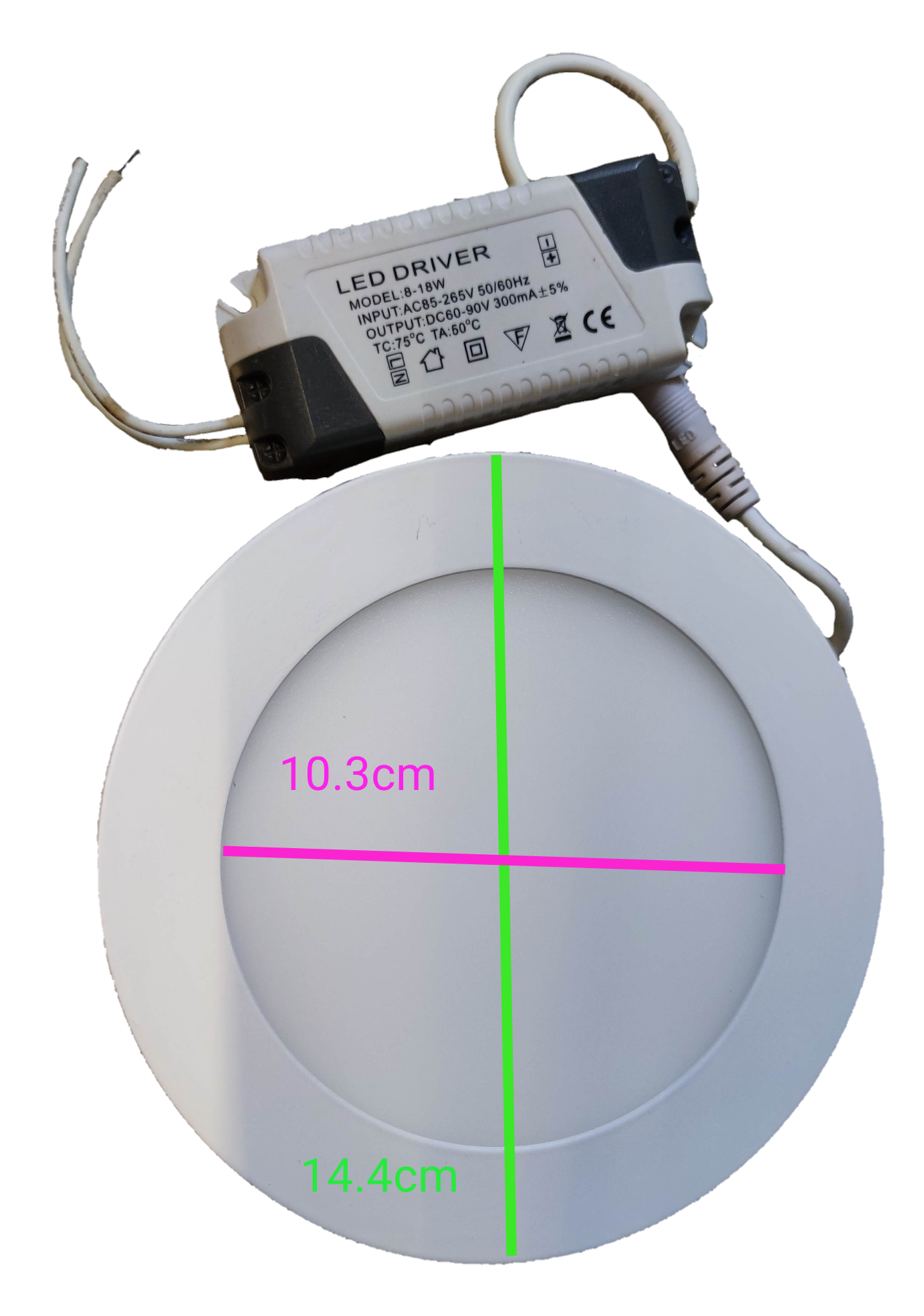 OES 9W LED downlight slim daylight 6500K 220V with a 10.3cm diameter and 14.4cm width