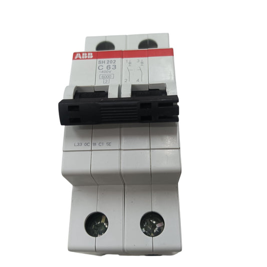 ABB 63A 2 Pole Miniature Circuit Breaker MCB 6KAIC 220V SH202-C63
