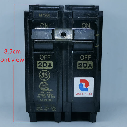 ABB 20A 2P Plug in 20A 2P Circuit Breakers with on and off switches for reliable electrical safety