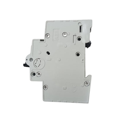 A light gray plastic electrical or electronic component with mounting holes and small black tabs, shown on a plain white background.
