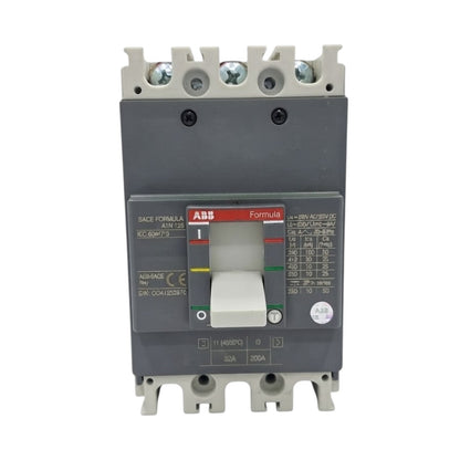 ABB Formula AC/DC circuit breaker module, model 6TN 120, featuring a dark gray housing, a white switch handle, and light gray terminal blocks on a white background.