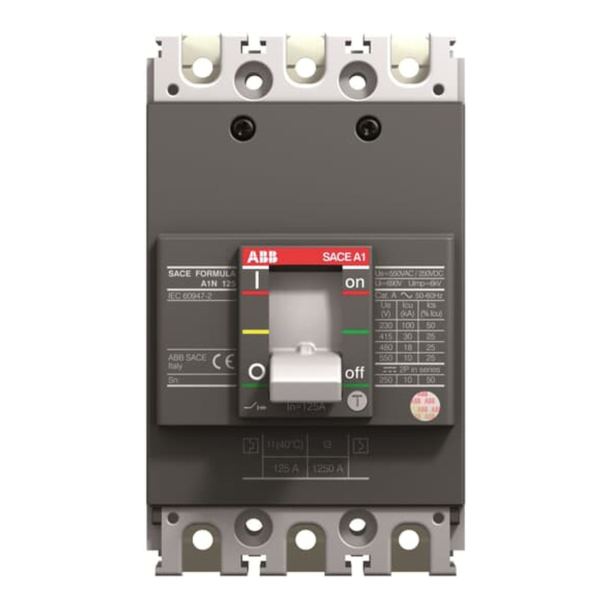 ABB SACE 50A 3P Industrial Circuit Breaker MCCB 125AF 100KAIC 220V SACE A1N125AF-3P50A