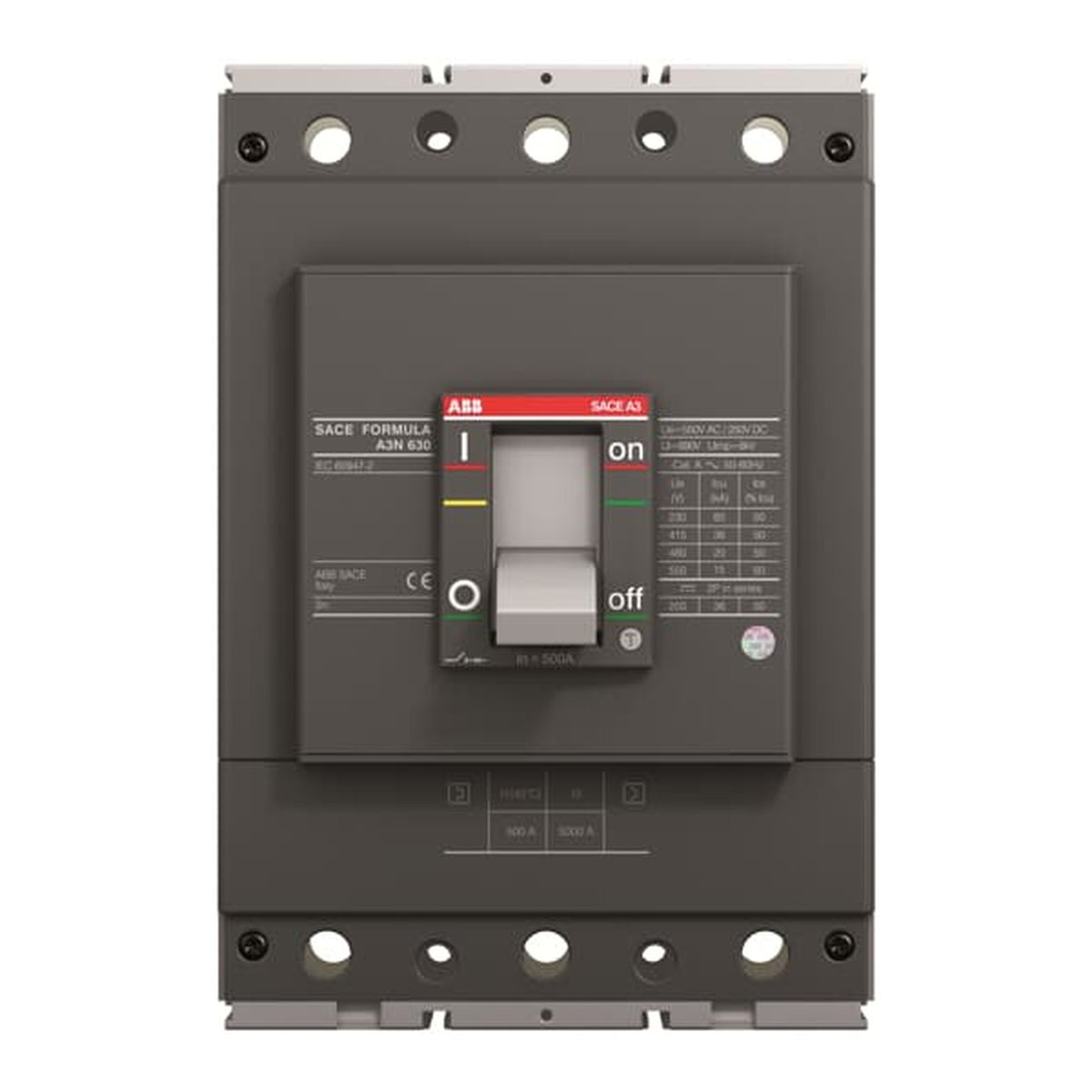 An industrial electrical circuit breaker from the brand ABB, specifically the SACE Formula RIN 63 model, shown against a plain white background.