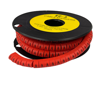 Grippes (A) Cable Marker Red 5.0mm to 7.2mm 350pcs