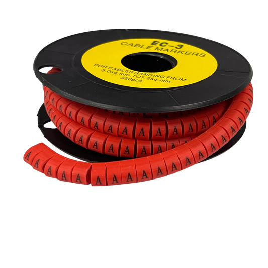Grippes (A) Cable Marker Red 5.0mm to 7.2mm 350pcs