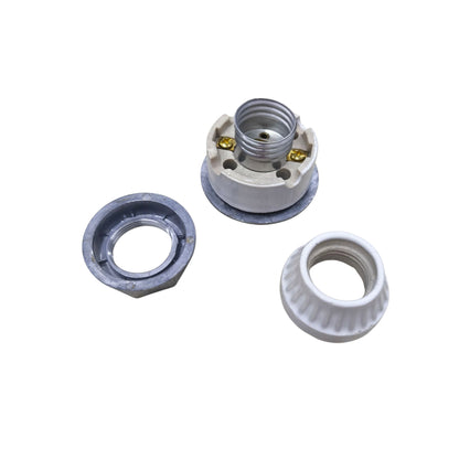 AMCO Porcelain E27 Socket with Bracket 1/2 Conduit Thread
