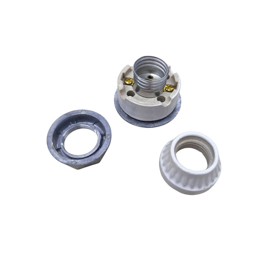 AMCO Porcelain E27 Socket with Bracket 1/2 Conduit Thread