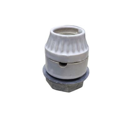 AMCO Porcelain E27 Socket with Bracket 1/2 Conduit Thread