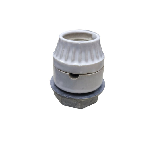 AMCO Porcelain E27 Socket with Bracket 1/2 Conduit Thread