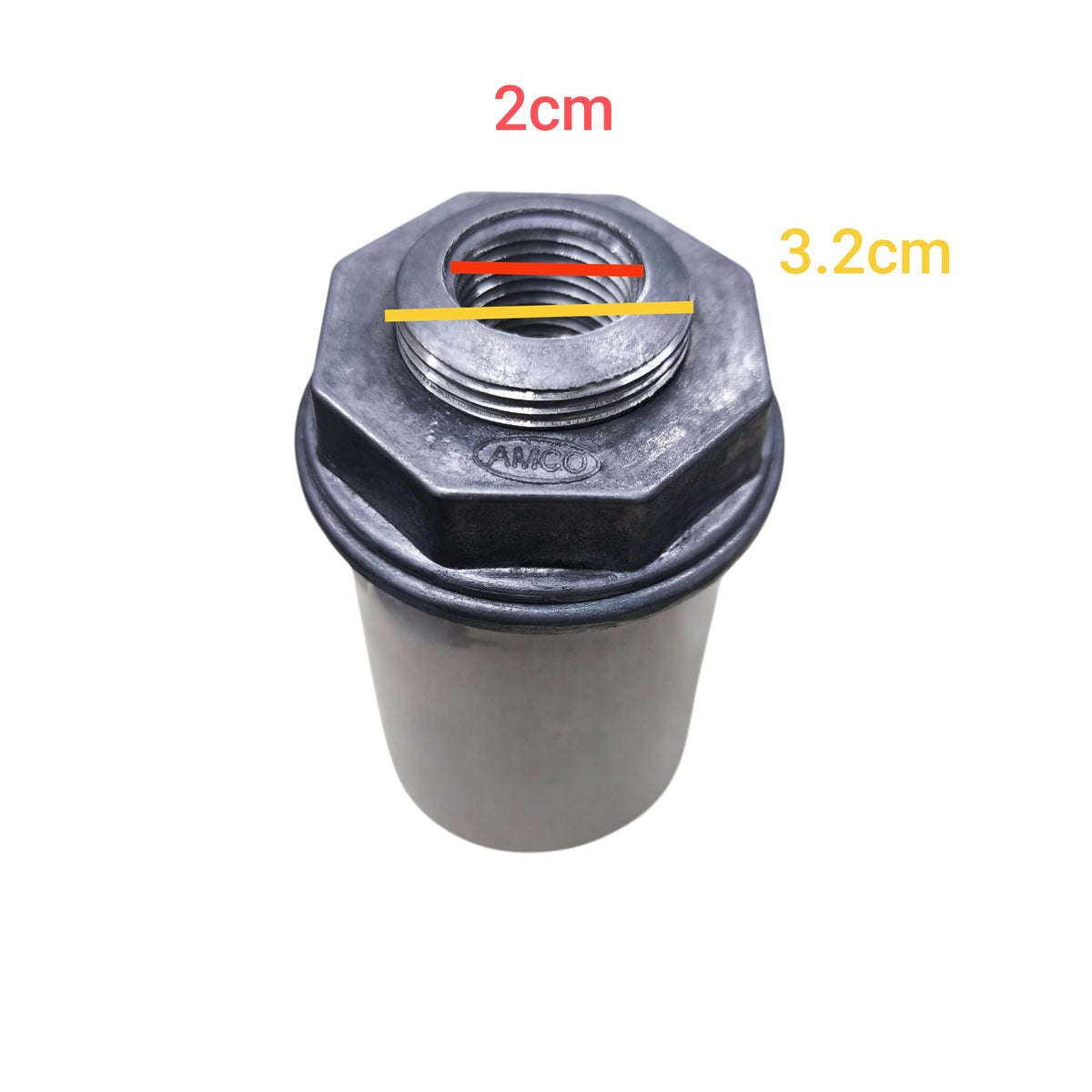 Amco porcelain E40 mogul socket for lighting installation with detailed measurement specifications
