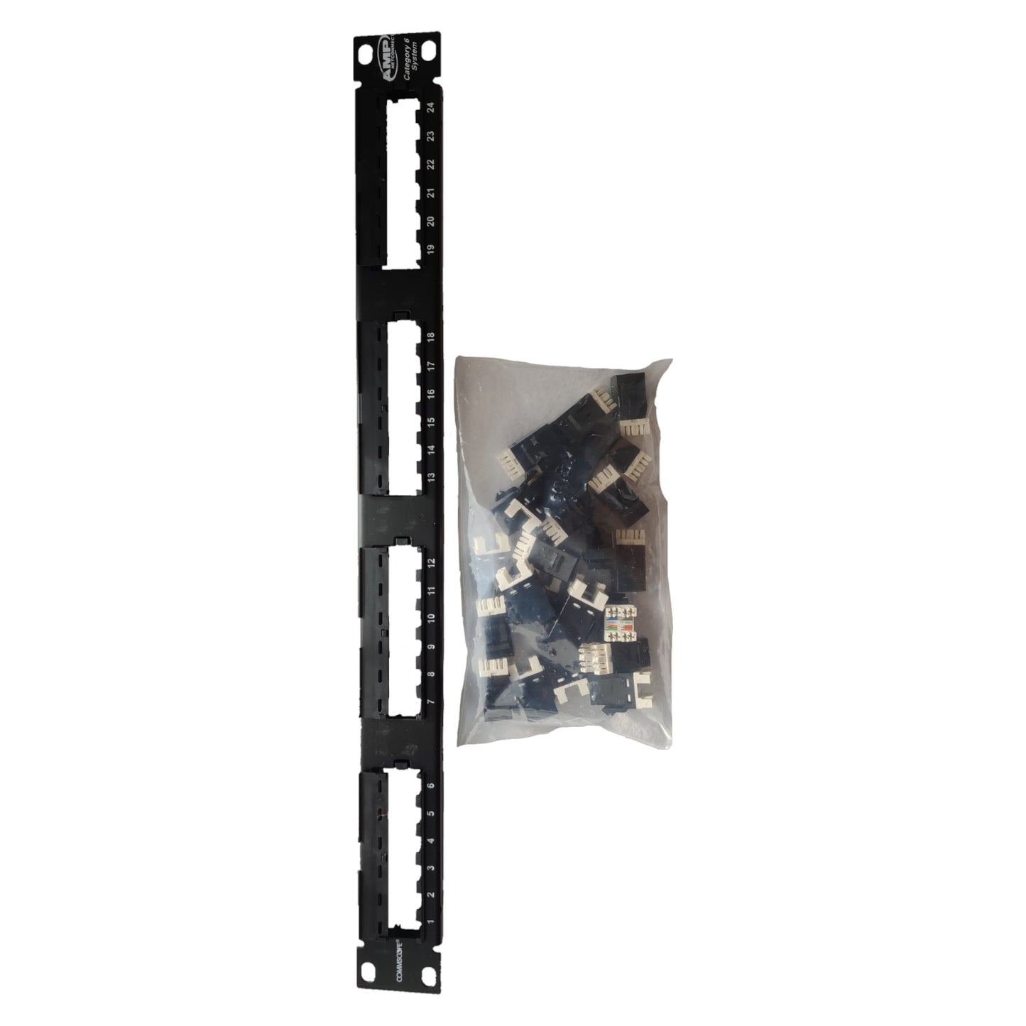AMP Cat6 24 Port Patch Panel for Network Access Points