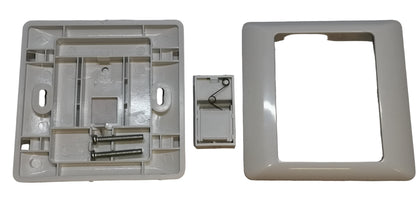 AMP 1 gang faceplate in white with mounting screws for power points switches and plugs