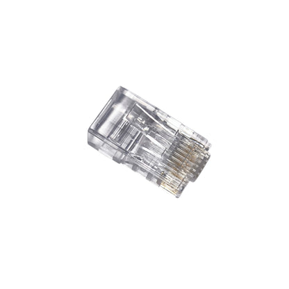 Clear Ethernet cable connector on a white background AMP CAT5E RJ45 Connector Pass Through Type (5PCS) Per Order Electx Electrical SUpply