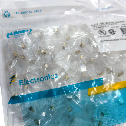 AMP CAT 5e Connector Plug Plastic RJ45 Connector CAT5e 100Pcs per Box