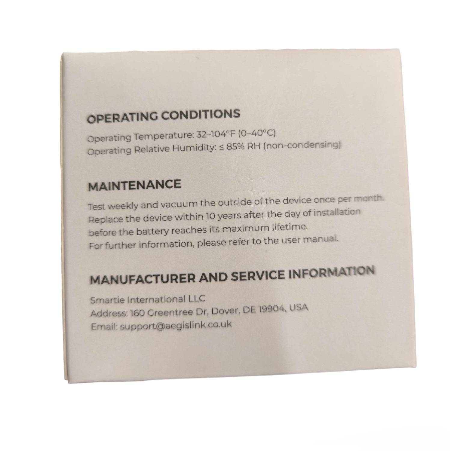 Aegislink Photo Electric Smoke Alarm Square Design with Battery Non Replaceable Electx Electrical Supply 1