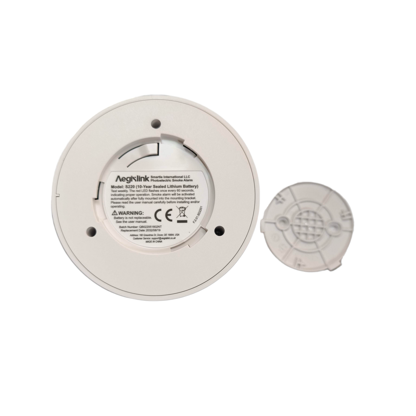 Aegislink Photoelectric Smoke Alarm S220 with Battery non Replaceable Electx Electrical Supply