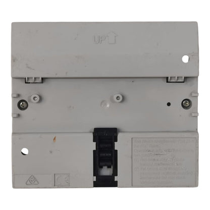 A light gray plastic electrical component or terminal block with a black central connector cover, photographed against a plain white background.